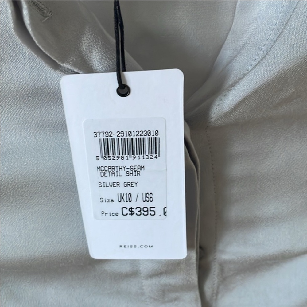 NWT REISS silver grey Mccarthy Shirt Dress, size US 6 - Picture 4 of 12